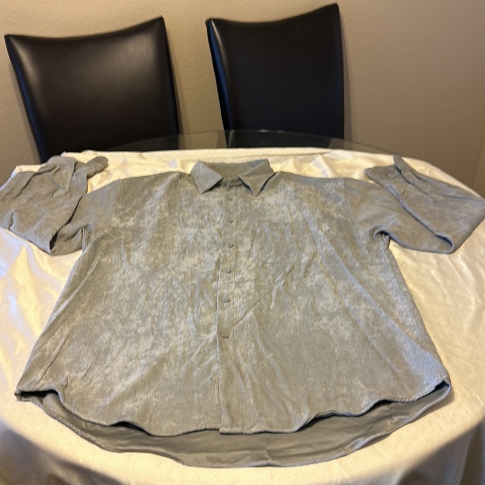 Men’s Grey Van Heusen-Soft Suede size 16 - 16 1/2